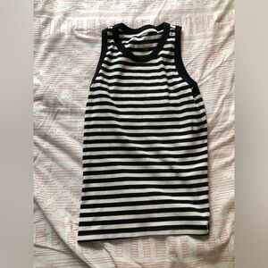 Sonoma Black and White Striped Top
